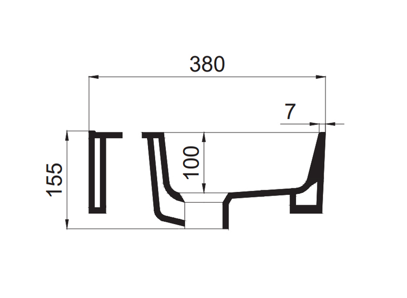 Malja-allas Tammiholma Amadora 500x380x130mm ivory