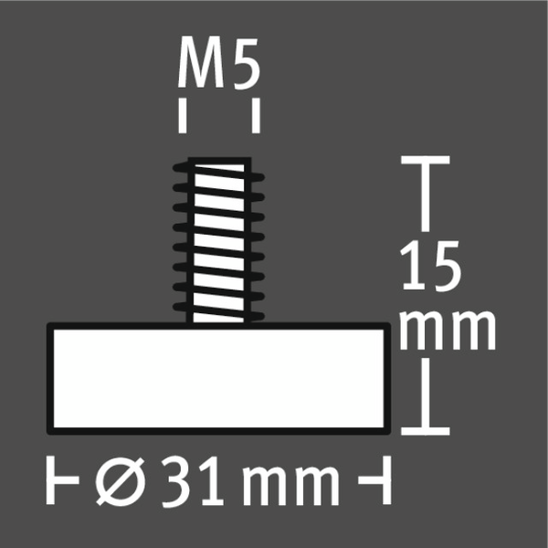 Magneetti Fix-o-moll M5 ruuvi 31x15mm neodyymi