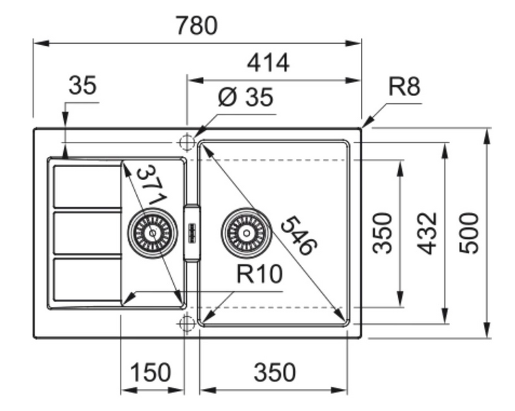 Upotettava allas Franke Sirius S2d 651-78 Carbon Black