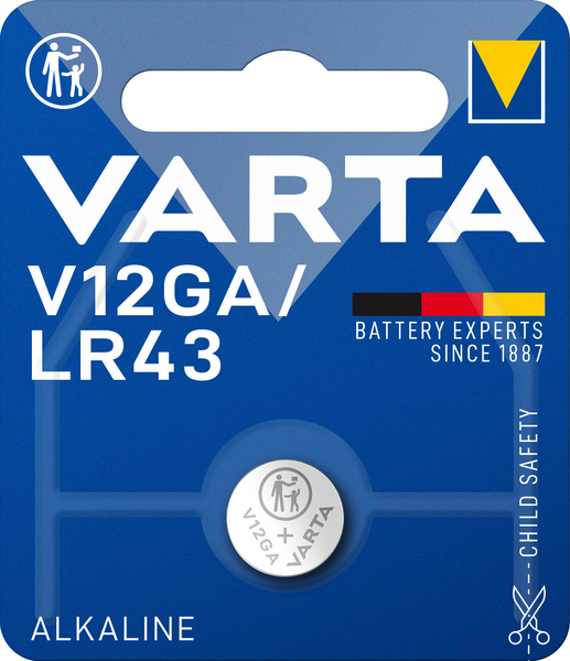 Alkalinappiparisto VARTA V12GA/LR43