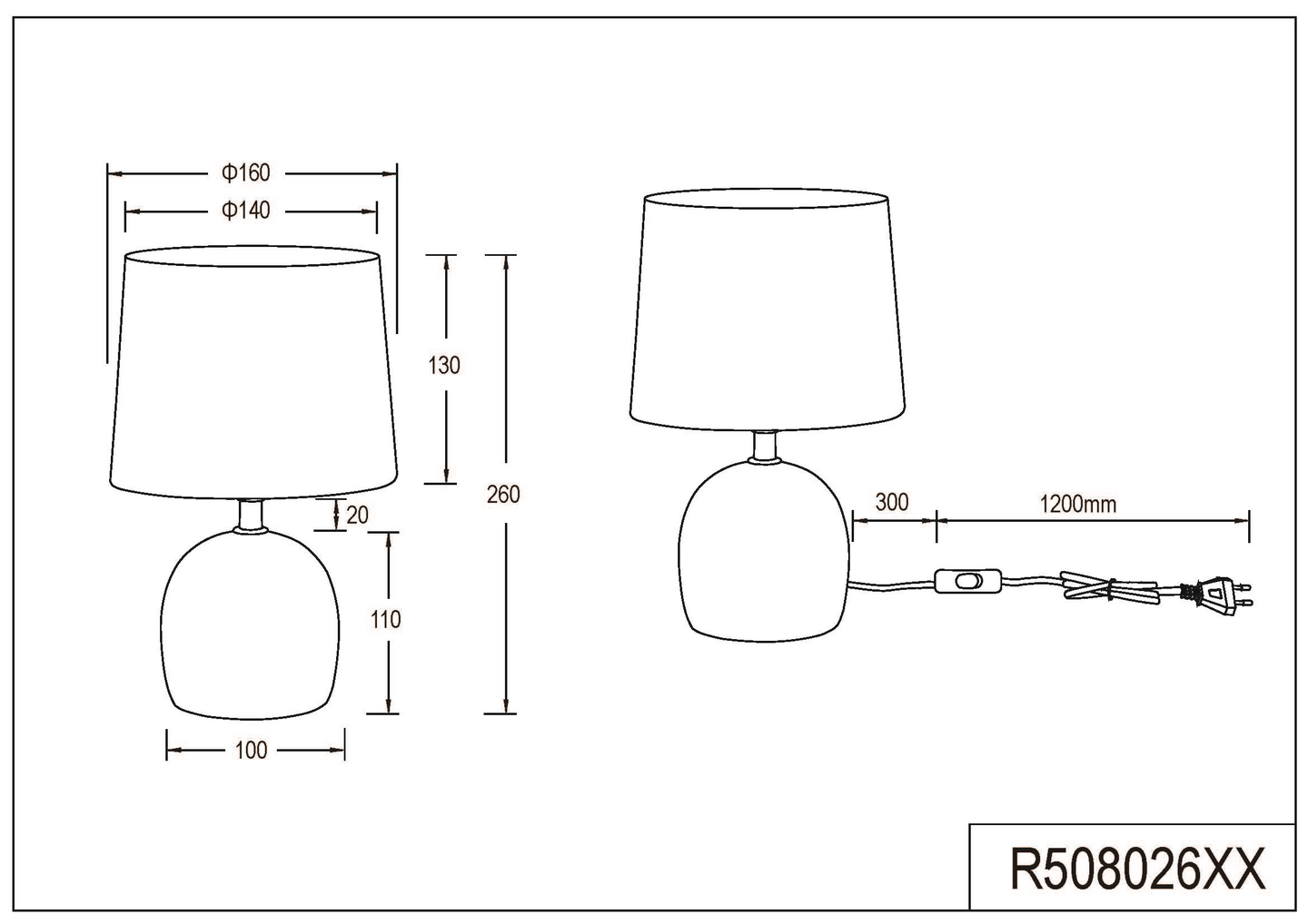 Pöytävalaisin TRIO Malu E14 musta