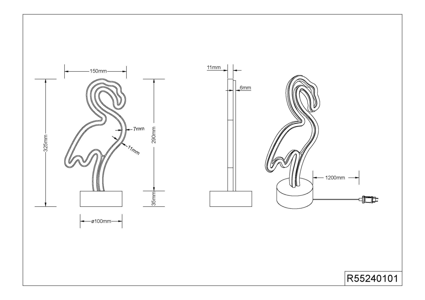 Pöytävalaisin TRIO Flamingo led