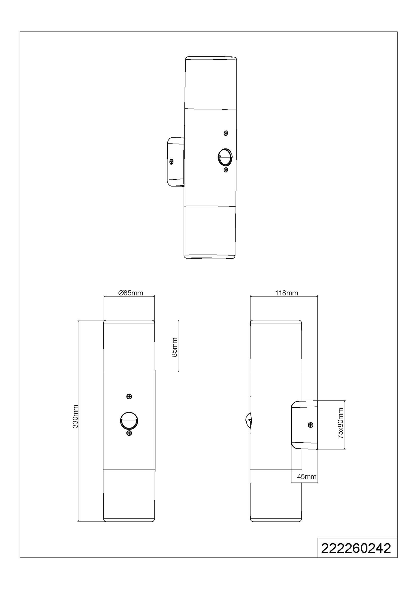 Ulkoseinävalaisin TRIO Hoosic E27 2-osainen antrasiitti liiketunnistimella
