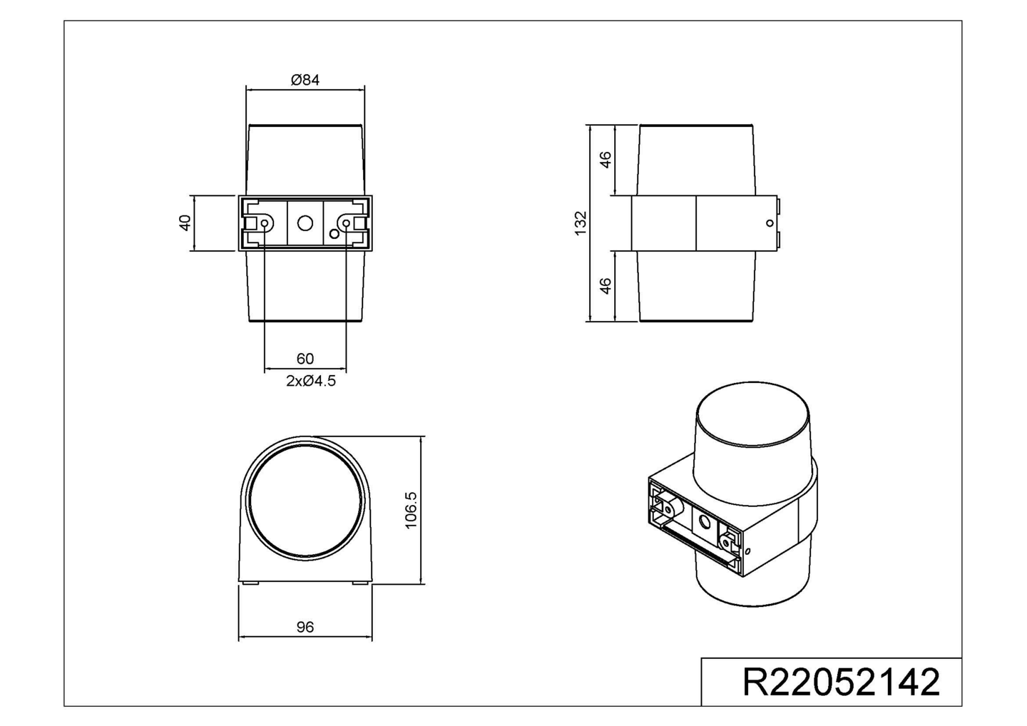 Ulkoseinävalaisin TRIO Molina led pyöreä antrasiitti
