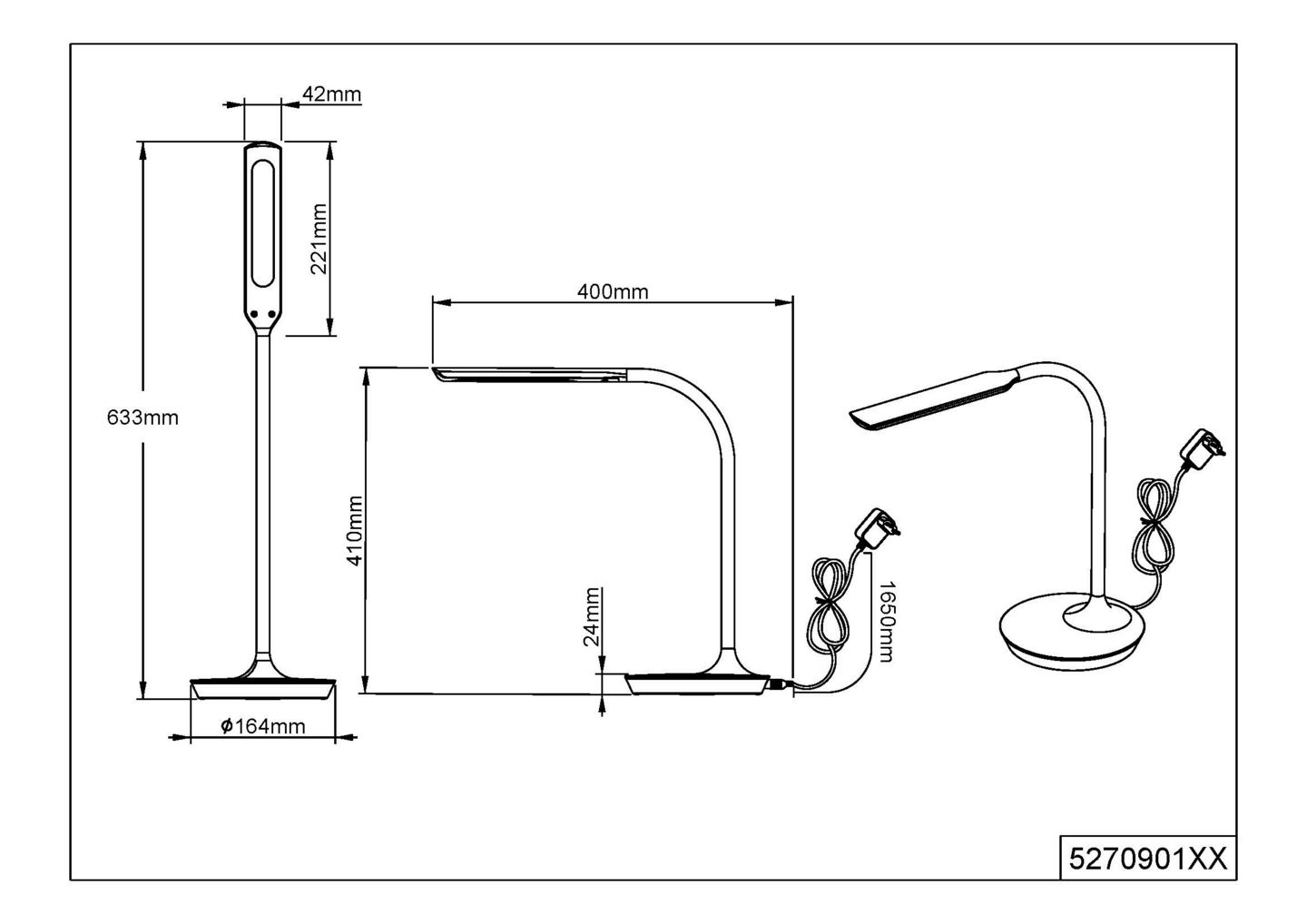 Pöytävalaisin TRIO Polo led 5W valkoinen