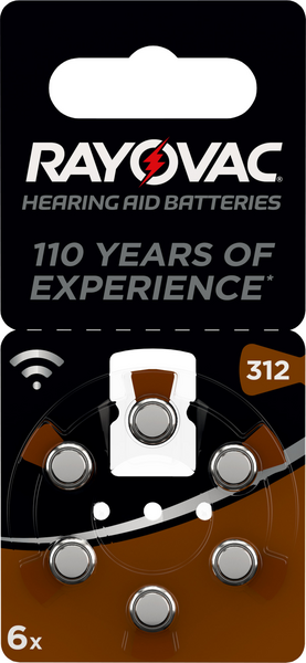 Kuulokojeparisto Rayovac 312/PR41 sinkki-ilma 6kpl