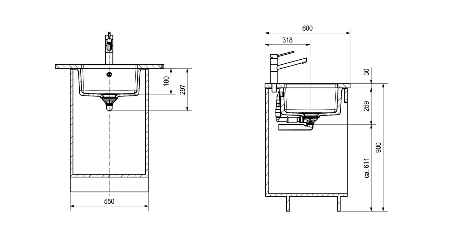 Alta asennettava allas Franke Kubus KBK 110-40 valkoinen