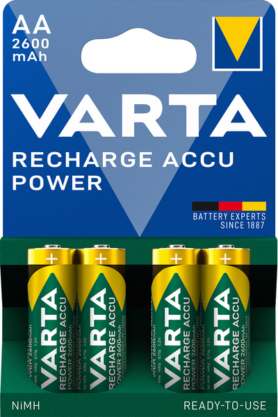 Akkuparisto VARTA Power AA 2600MAH ladattava 4kpl