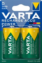 Akkuparisto VARTA Power D 3000MAH ladattava 2kpl
