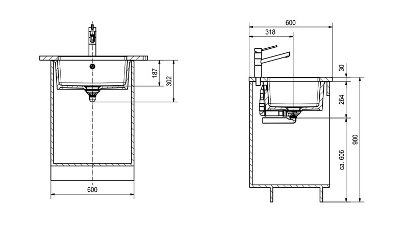 Alta asennettava allas Franke Kubus KBK 110-50 valkoinen