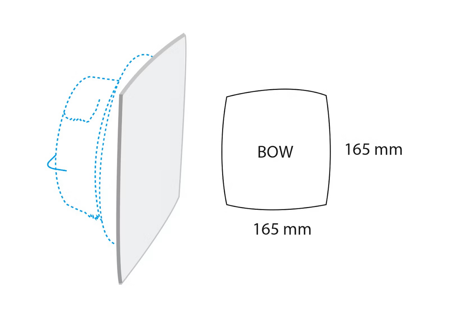 Etulevy Lindab neliö AIRYFP-125-BOW