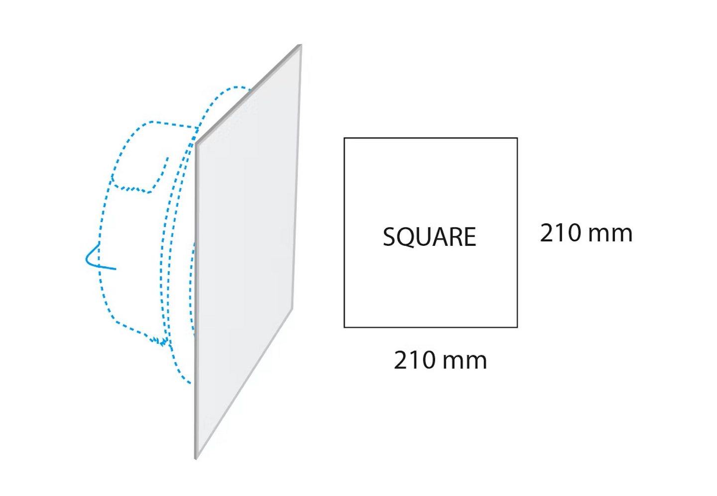 Etulevy Lindab neliö AIRYFP-160-SQUARE