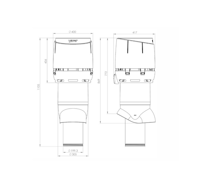 Poistoputki Vilpe Flow XL200P/IS/700 ruskea