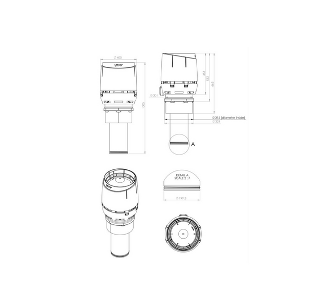 Ilmanvaihdon poisto Vilpe Flow 200C/IS/400 kartio ruskea