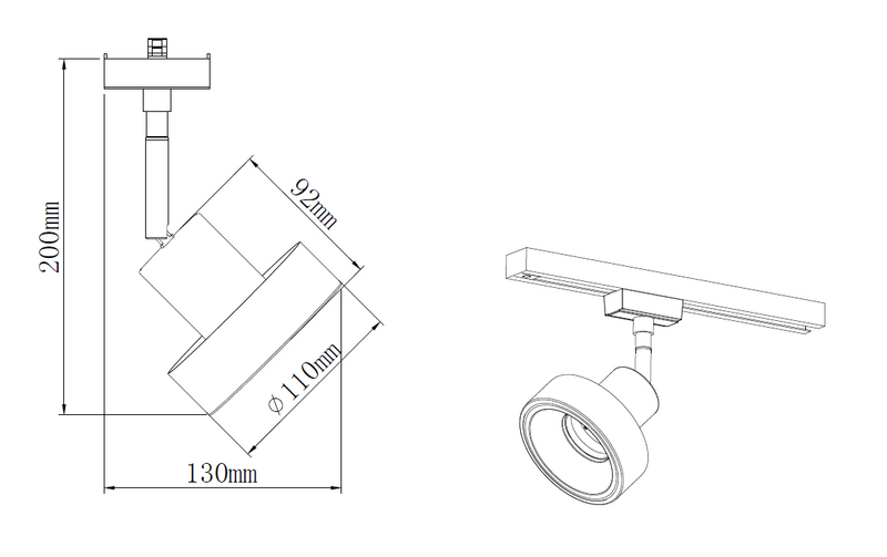 Spottivalaisin TRIO Duoline Leon GU10 1-Os Harjattu Teräs