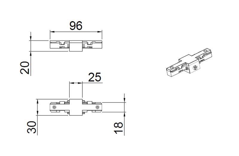 Jatkoliitin TRIO Duoline harmaa