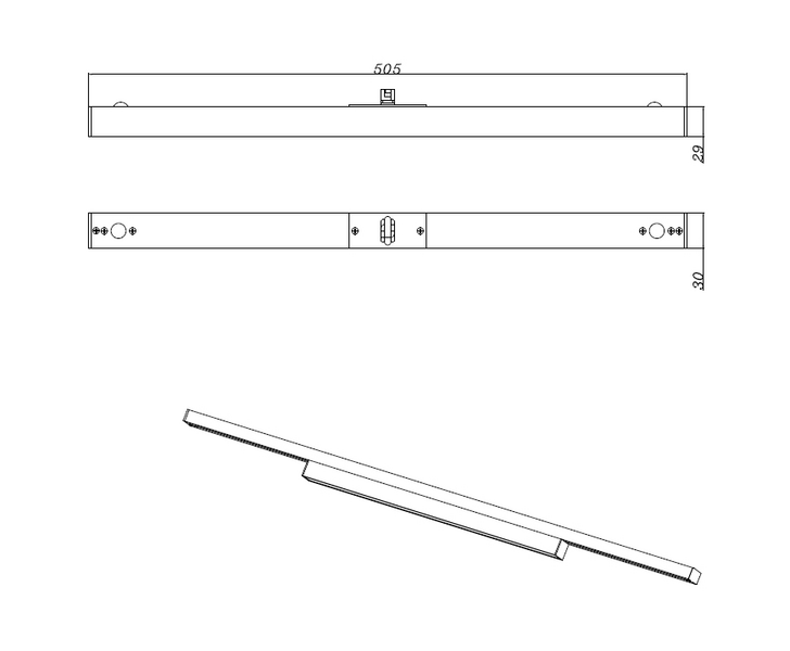 Led-tanko TRIO Duoline 50cm harmaa