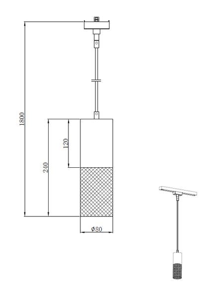 Riippuvalaisin TRIO Duoline Tosh E27 1-os mattamusta
