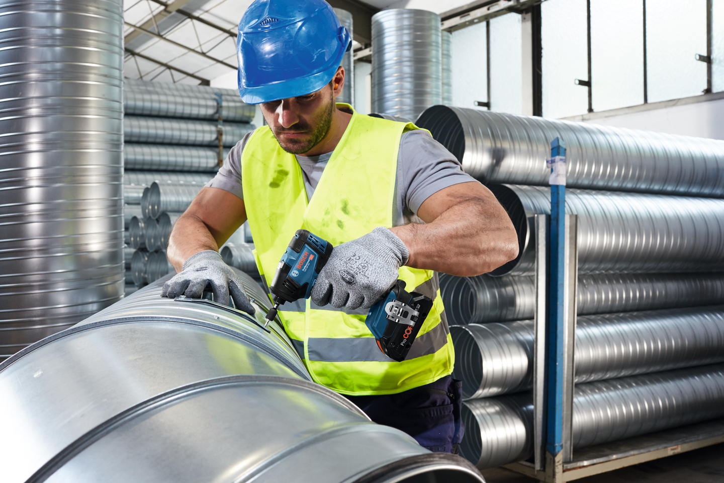 Akkukonesarja Bosch GDR 18V-200 + GSR 18V-EC 2x4,0Ah L-Case