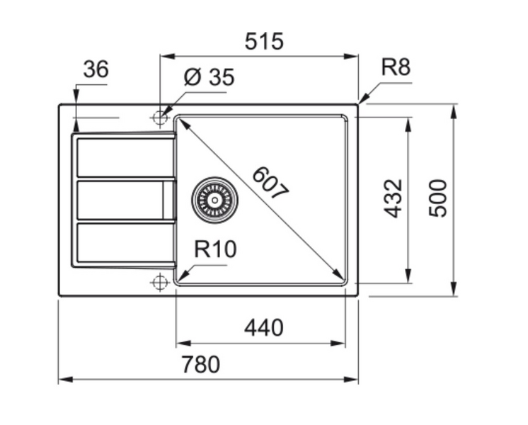 Keittiöallas Franke Sirius Tectonite S2D 611-78 XL Carbon Black