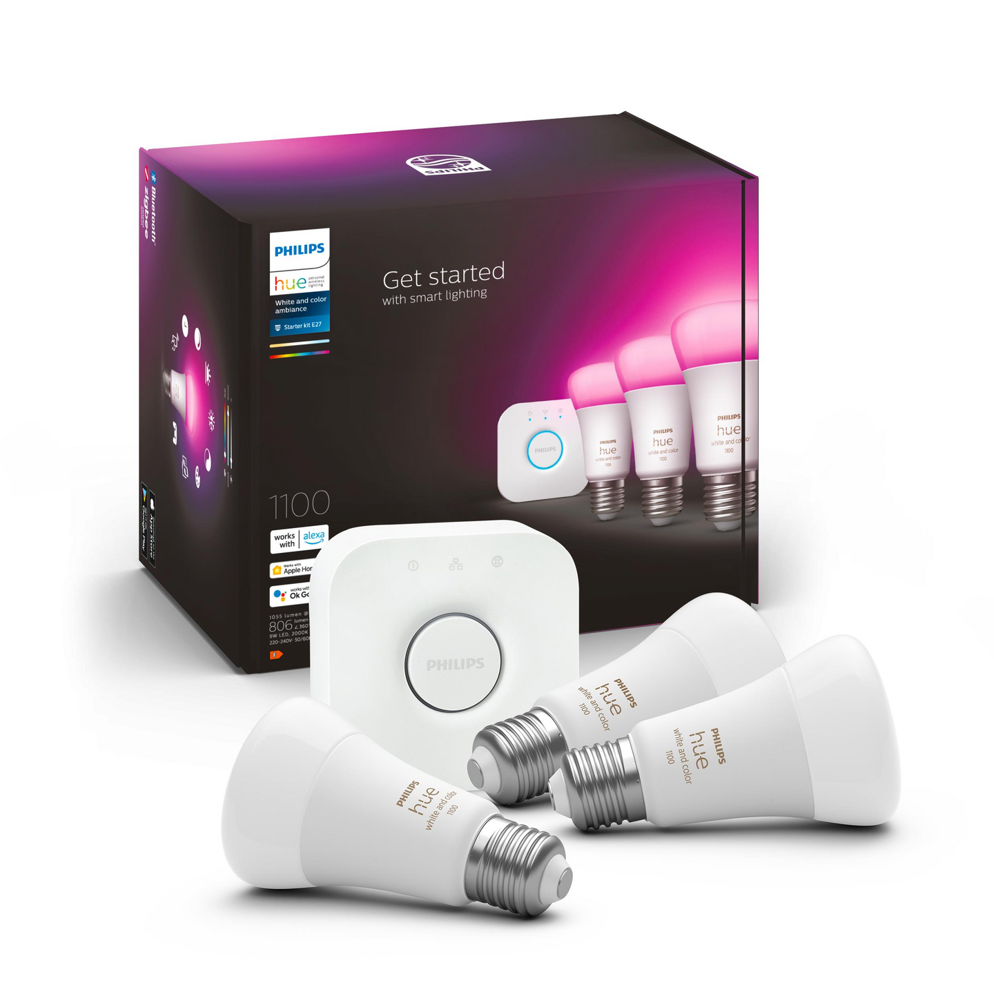 Aloituspakkaus Philips Hue White and Color Ambiance 9W A60 E27 3kpl