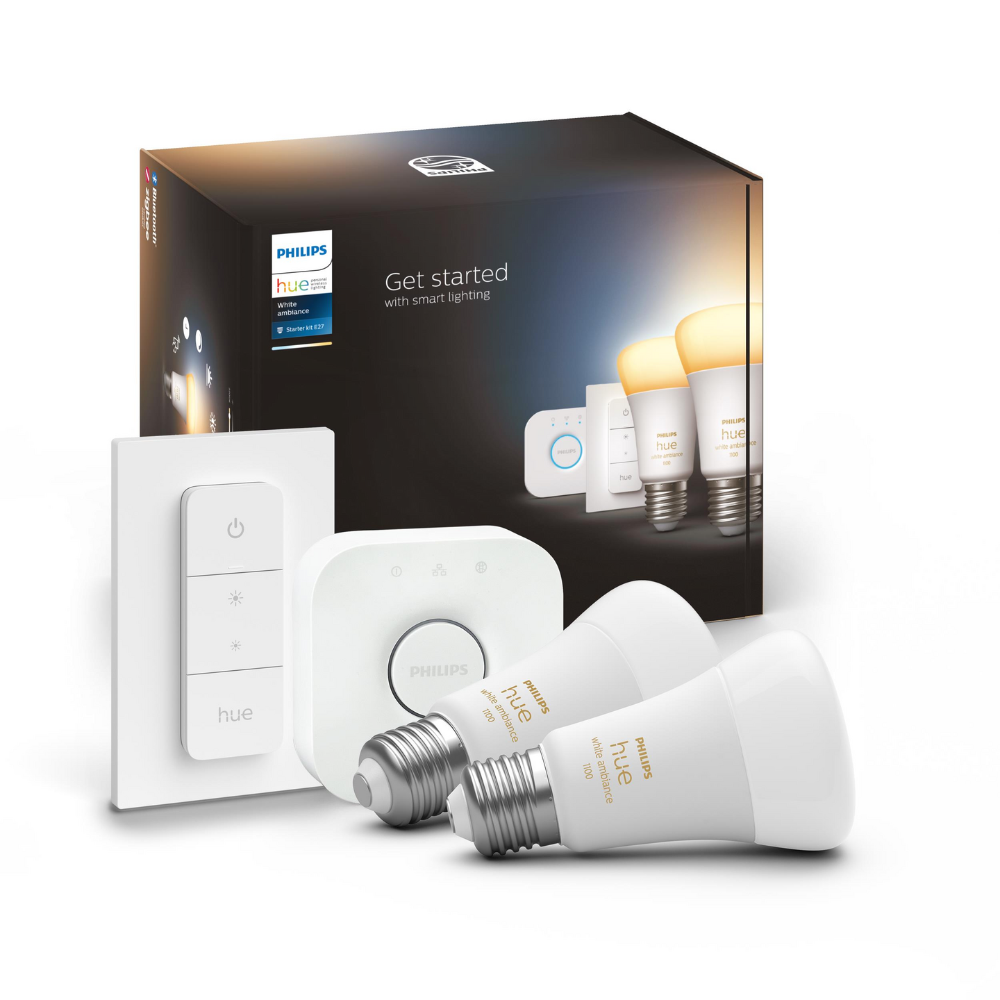 Aloituspakkaus Philips Hue White Ambiance 8W A60 E27 2kpl