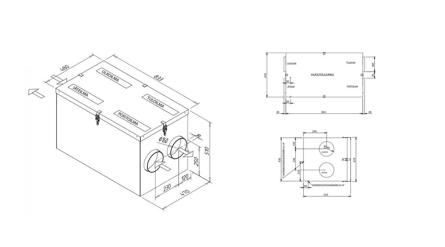 Ilmanvaihtokone Enervent LTR-3