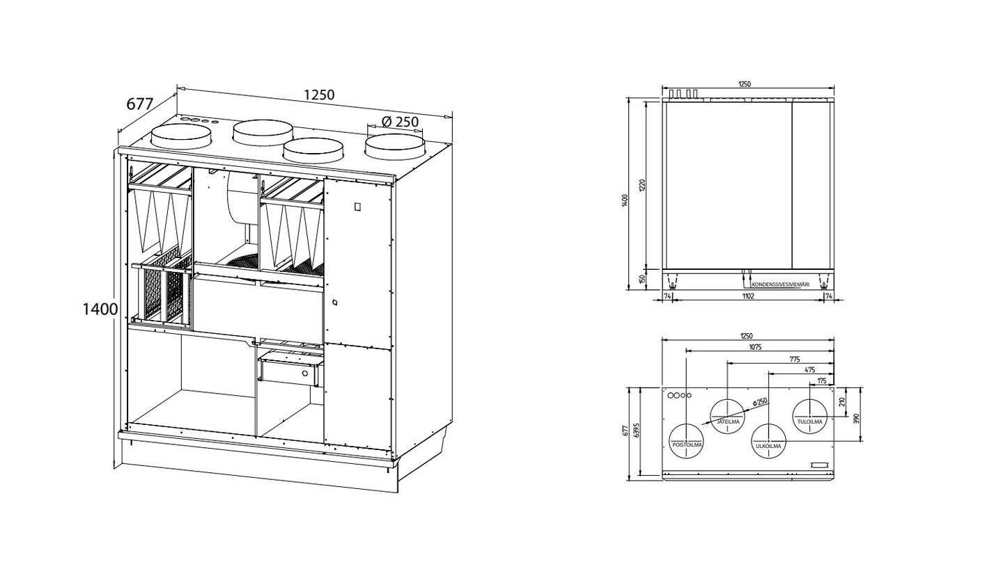 Ilmanvaihtokone Enervent Pegasos Z Eair W 35/25ast C