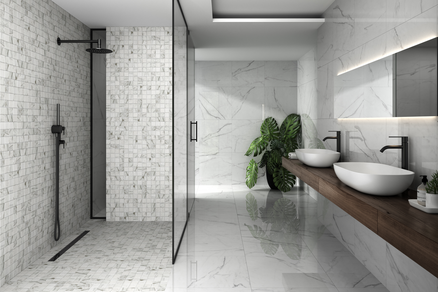 MOSAIK CELLO ATRIO 5X5 30X30, VIT MARMOR