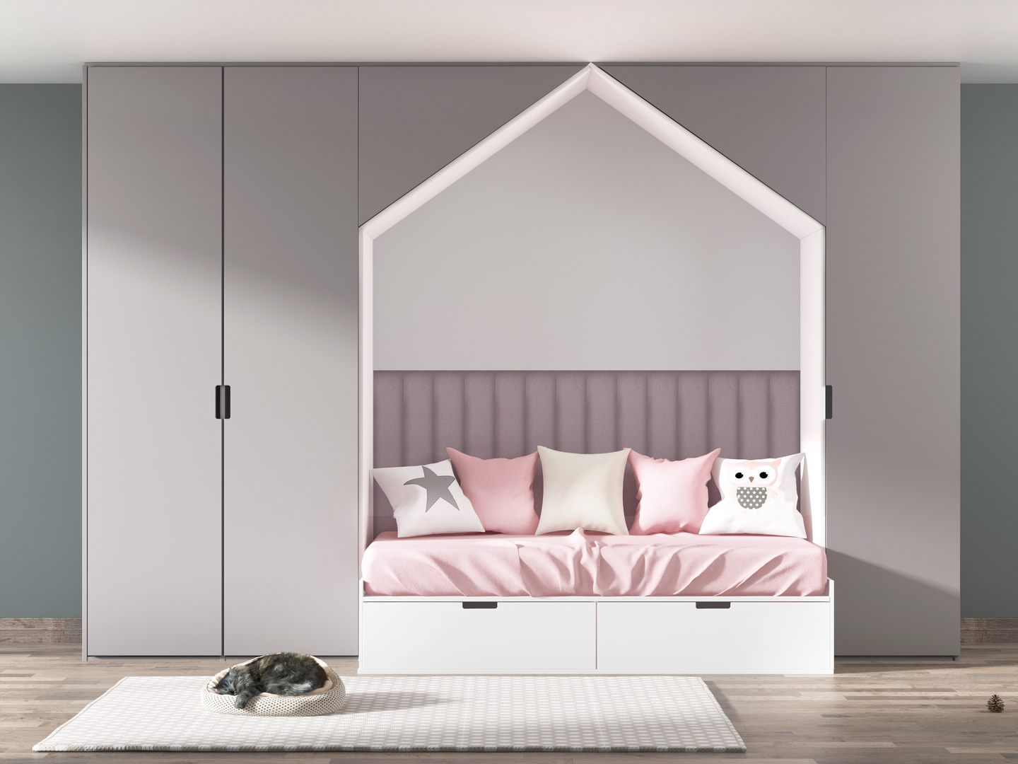 Akustiikkakangaspaneeli 90x15x3,6 vaaleanpunainen