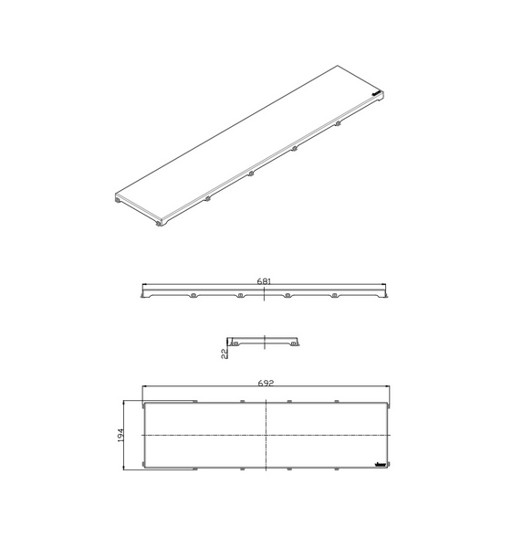 Lattiakaivon kansi Vieser Line Core musta