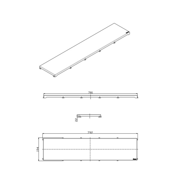 Lattiakaivon kansi Vieser Line Core musta