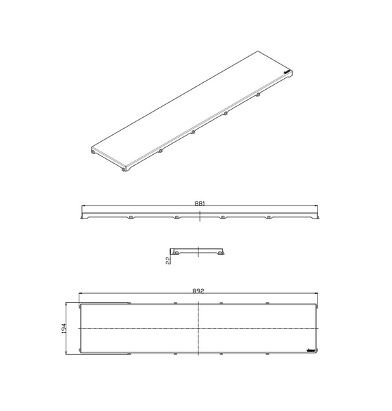 Lattiakaivon kansi Vieser Line Core musta