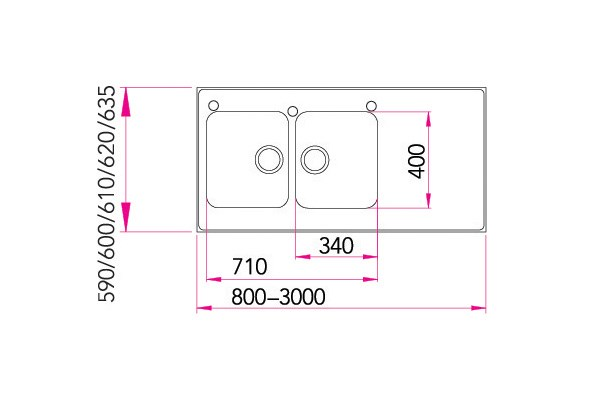 Pesupöytä Stala A-Seitsikko 800mm
