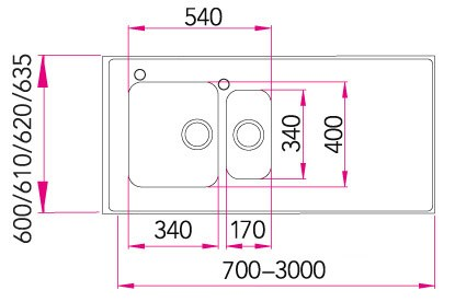 Pesupöytä Stala F-Seitsikko 1000mm