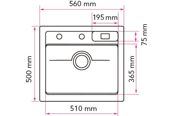 Keittiöallas Stala CEG51-57BF komposiitti