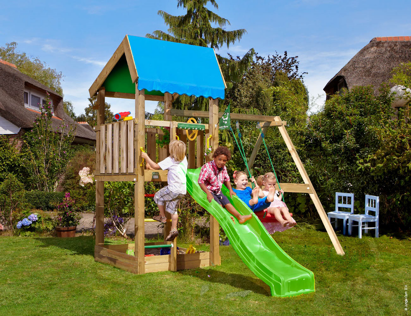 Jungle Gym Home leikkitorni ja Swing Module X'tra