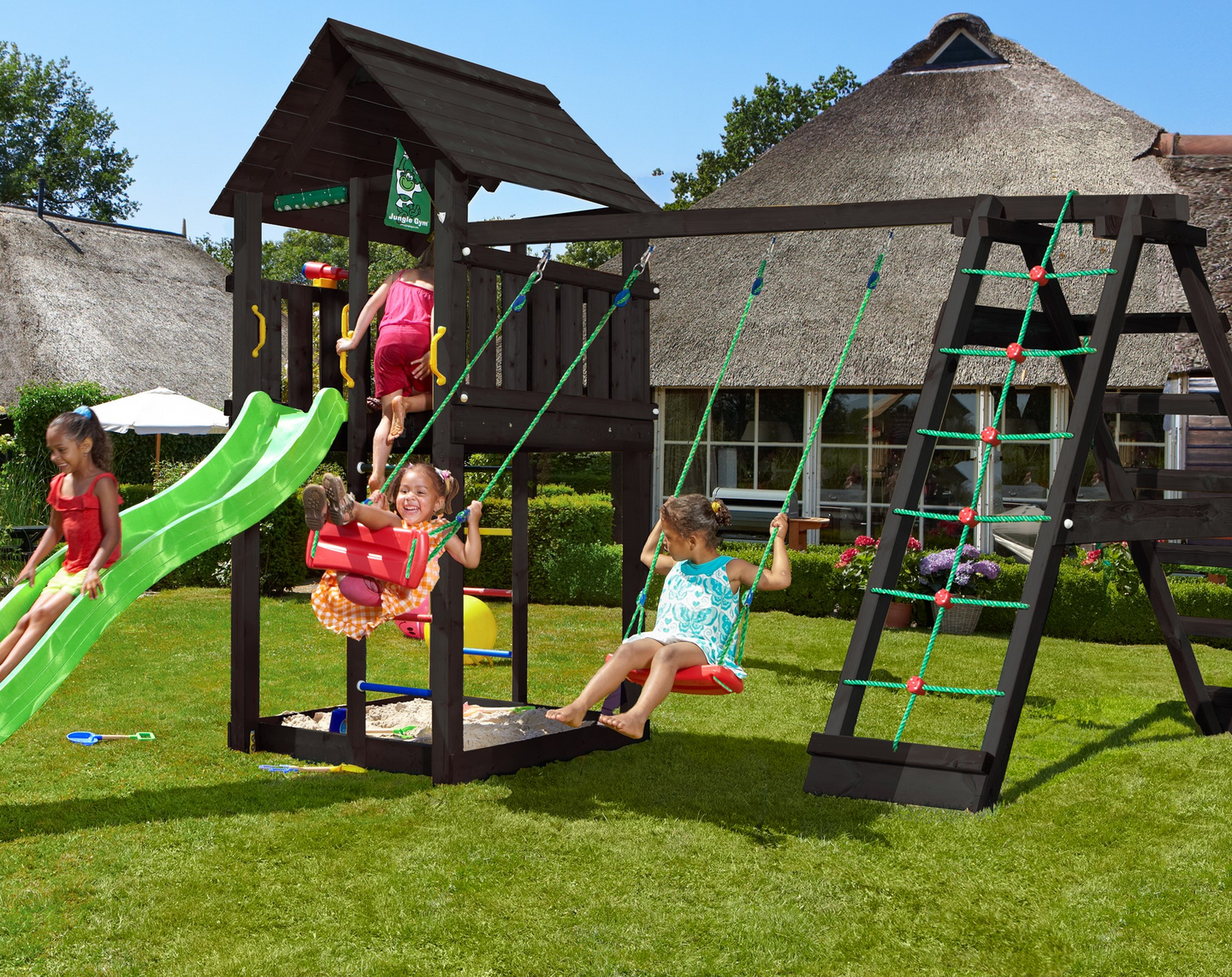 Jungle Gym Cabin leikkitorni ja Climb Module X'tra, musta