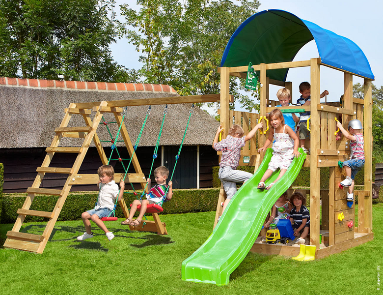 Jungle Gym Farm, Climb Module X'tra, 120 kg hiekkaa sekä vihreä liukumäki