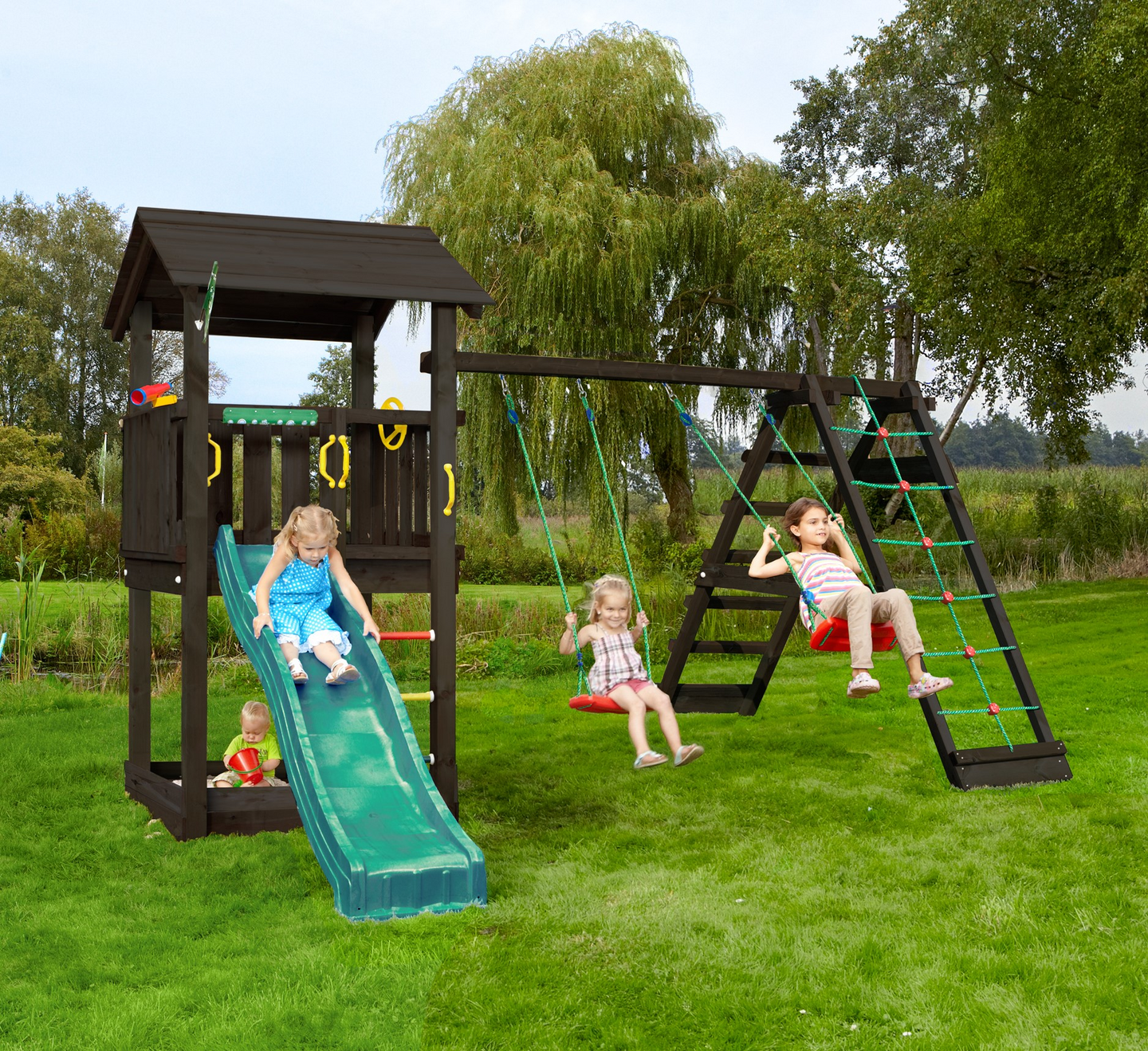 Jungle Gym Casa leikkitorni ja Climb Module X'tra, musta