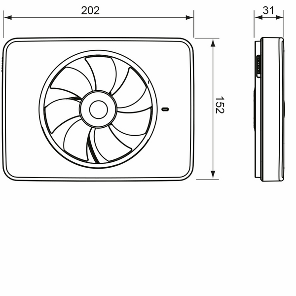 Puhallin Fresh Intellivent 2.0 musta