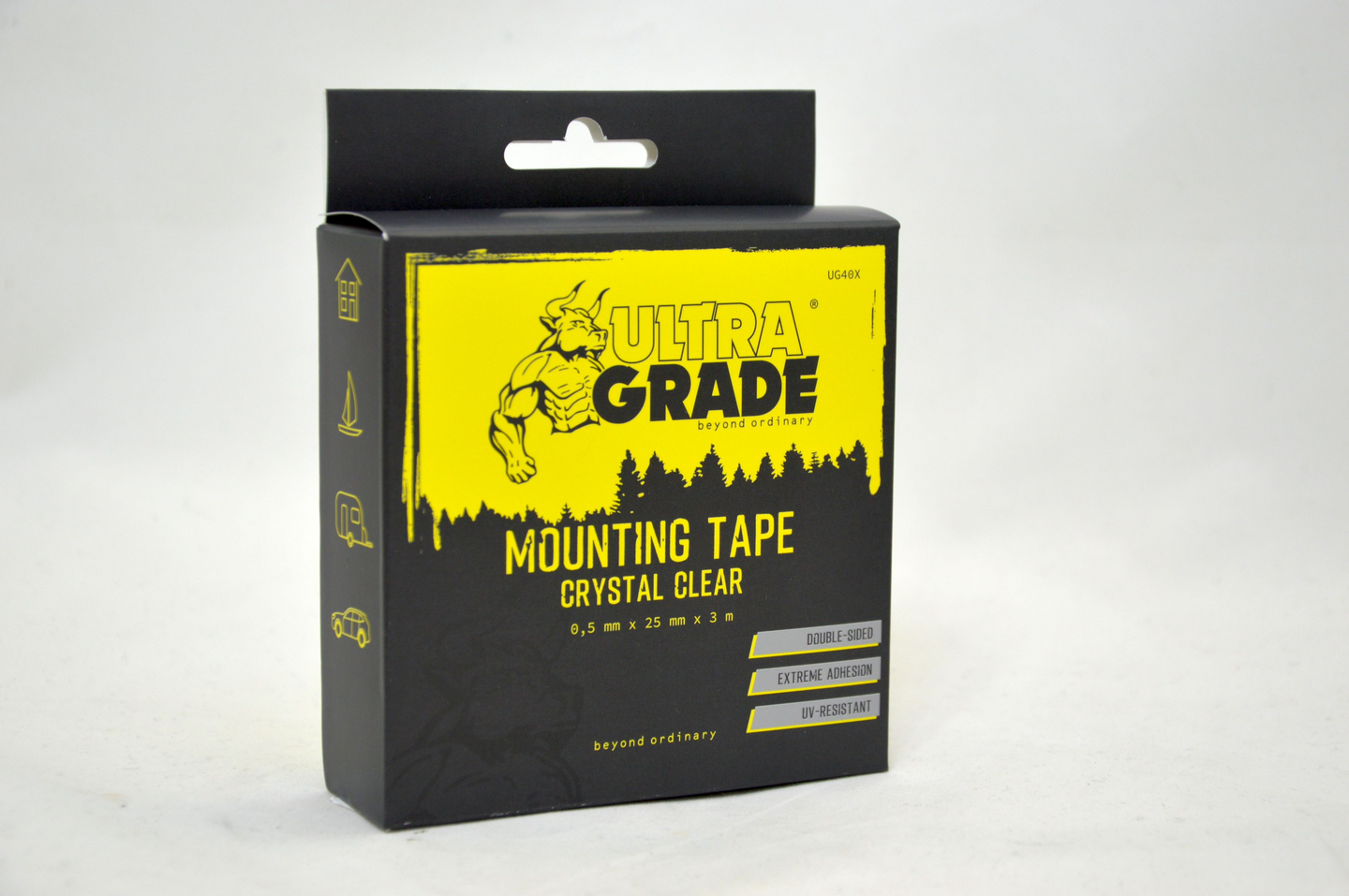 Kiinnitysteippi Ultra Grade UG40X 0,5mmx25mmx3m kirkas