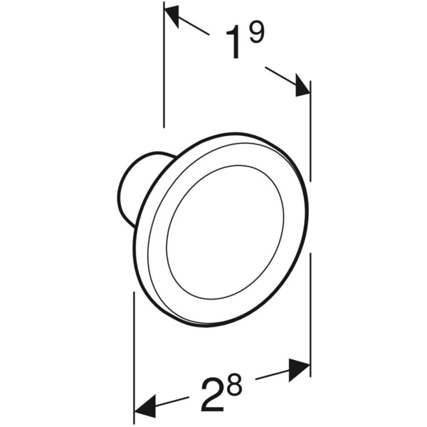Nuppivedin puu IDO 1,9cm musta