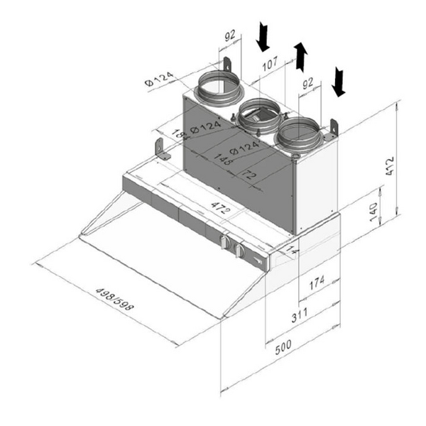 Talotuuletin Vallox TTXP500 on/off