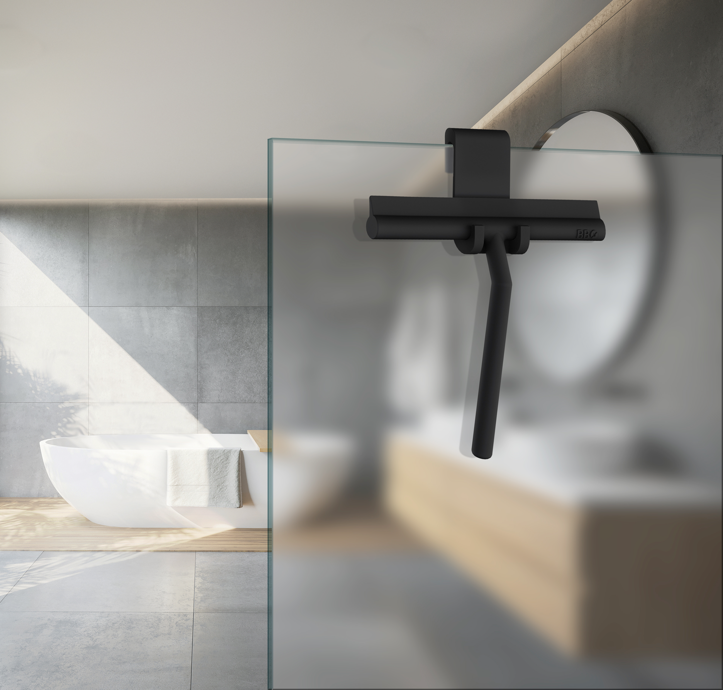 Suihkulasta Beslagsboden mattamusta BB1310