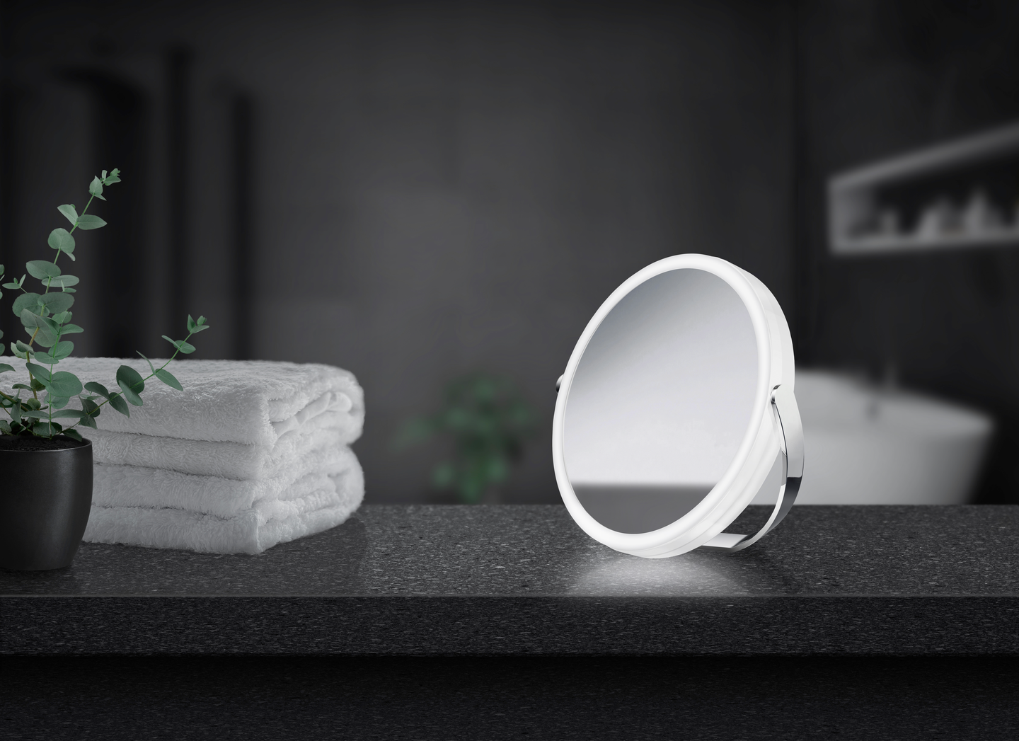 Meikkipeili Smedbo Outline7x/normaali kromi LED