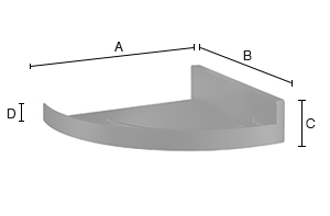 Suihkuhylly Smedbo Sideline mattamusta kulma DB5011