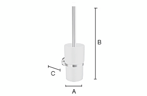 Wc-harja Smedbo Home HV333P harjattu messinki/posliini. Seinäkiinnitys
