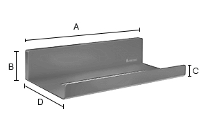 Suihkuhylly Smedbo Sideline mattamusta suora DB5001