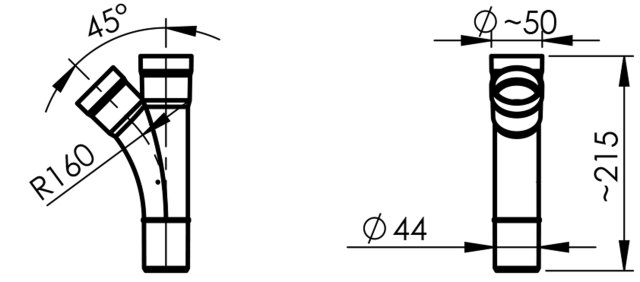Haara Allaway 45 astetta halkaisija 44mm 80527